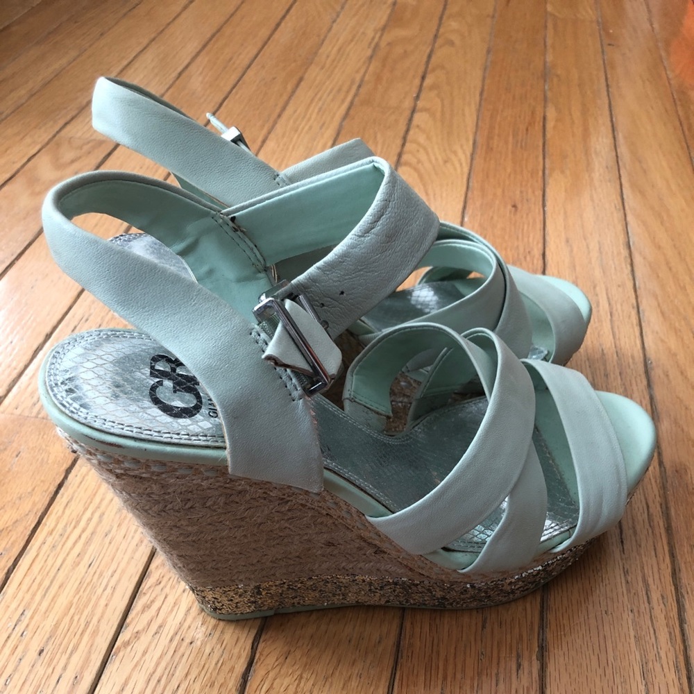 Mint espadrille wedges